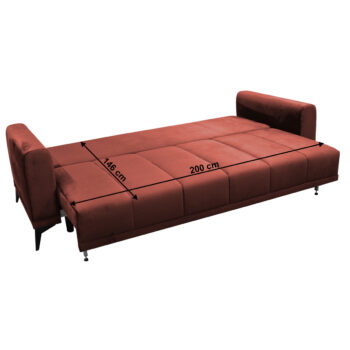 Rozkladacia pohovka s úložným priestorom Grace Big Sofa v terakotovej farbe je ideálnym riešením pre moderné interiéry, kde sa kladie dôraz na funkčnosť a štýl. Táto pohovka od značky KONDELA ponúka nielen pohodlné sedenie, ale aj praktickú možnosť rozloženia na lôžko s rozmermi 146 x 200 cm, čo…