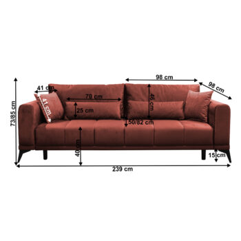 Rozkladacia pohovka s úložným priestorom Grace Big Sofa v terakotovej farbe je ideálnym riešením pre moderné interiéry, kde sa kladie dôraz na funkčnosť a štýl. Táto pohovka od značky KONDELA ponúka nielen pohodlné sedenie, ale aj praktickú možnosť rozloženia na lôžko s rozmermi 146 x 200 cm, čo…