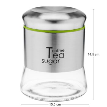 Sklenená nádoba GRENO 0,75 l je vyrobená z priehľadného skla v kombinácii s nehrdzavejúcou oceľou v nerezovom prevedení. Nádoba je nie len praktická, ale aj elegantná, vďaka čomu sa stane ozdobou a krásnym doplnkom Vašej kuchyne. Môžete ju použiť na uskladnenie sypkých potravín ako je káva, čaj,…