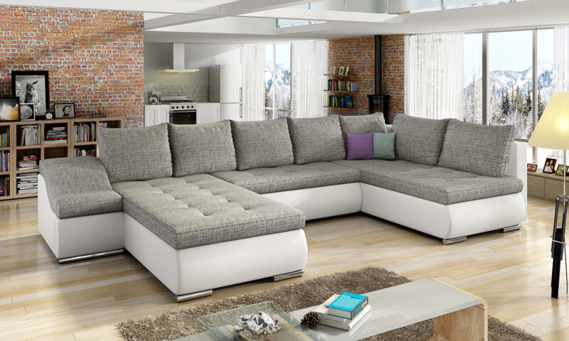 NABBI Grosseto P rohová sedačka u s rozkladom a úložným priestorom sivá (Berlin 01) / biela (Soft 17) Luxusná rohová sedačka GROSSETO P v tvare U bude stredobodom pozornosti Vašej obývačky. Obývačka je miesto, kde trávite väčšinu dňa, tak aj jej vybevenie Vám musí poskytnúť pohodlie a komfort pri oddychu po práci alebo len tak, pri relaxovaní a pri pozeraní televízie. Sedačka disponuje výklopnou…