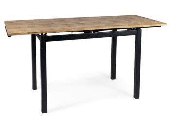 Moderný jedálenský stôl GT-017 je v jednoduchom a štýlovom prevedení.Stôl je vyrobený v kombinácii kvalitného kovu a MDF dosky.Farebné prevedenie: dub Artisan / čierna.Rozmer (š,v,h): 110(170) x 75 x 74 cm. Plocha po rozložení: 170 x 74 cm.Dodávame v demontovanom stave.