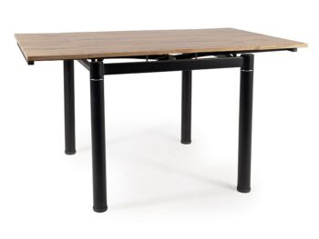 Rozkladací jedálenský stôl GD-082 je v modernom a štýlovom prevedení.Jedálenský stôl má pracovnú dosku z MDF dosky, vo farebnom prevedení dub Artisan. Nohy sú kovové, v čiernej farbe.Plocha pred rozložením 80 x 80 cm, po rozložení oboch krajných častí 80 x 131 cm. Výška stola 75 cm.Stôl je vhodný pre 4 až 6 osôb.Rozmery (š,v,h): 80(131) x 75 x 80 cm.Dodávame v demontovanom stave.