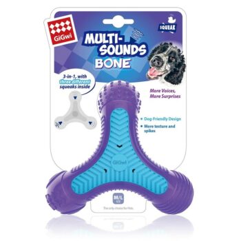 GiGwi Žuvacia hračka pre psov Trojhviezda Multi-Sounds Bone, 16 x 14 cm