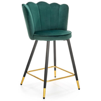 <p>Barová stolička H-106 v tmavozelenej farbe je moderným doplnkom do vášho interiéru. Jej elegantný dizajn a tmavozelená farba dodajú štýl a eleganciu každému priestoru. Stolička je určená na celoročné použitie, čo z nej robí praktický a funkčný kúsok nábytku.</p>