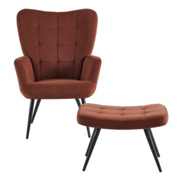 Kreslo HABEN predstavuje harmonické spojenie štýlu a komfortu. Jeho čalúnenie tvorí príjemná zamatová látka Velvet v elegantnom hnedom odtieni, ktorá mu dodáva luxusný vzhľad. Súčasťou balenia je aj praktická podnož s rozmermi (ŠxHxV): 56,5x40x39 cm,…
