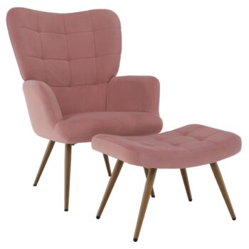 Kreslo HABEN predstavuje harmonické spojenie štýlu a komfortu. Jeho čalúnenie tvorí príjemná zamatová látka Velvet v elegantnom ružovom odtieni, ktorá mu dodáva luxusný vzhľad. Súčasťou balenia je aj praktická podnož s rozmermi (ŠxHxV): 56,5x40x39 cm,…