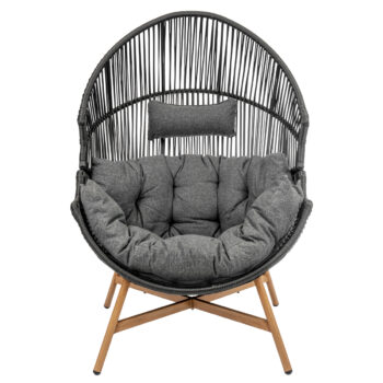 Krásne a štýlové ratanové kreslo HALDON Vám ponúka dostatok miesta a maximálne pohodlie vďaka svojim rozmerom a mimoriadne veľkému vankúšu. Vyrobený je z kvalitného polyestru, ktorý je odolný voči oderu, zašpineniu a tiež voči vlhkosti. Jeho farebné prevedenie je tmavosivá, ktorá sa perfektne hodí…