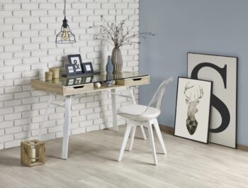 HALMAR B-33 pc stolík so sklom dub sonoma / biela – Obrázok 2