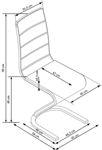 HALMAR K194 jedálenská stolička čierna / biely lesk – Obrázok 3