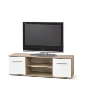 HALMAR Lima RTV1 tv stolík dub sonoma / biely lesk - Image 2