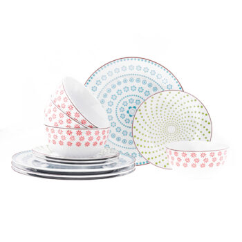 Predstavujeme vám elegantnú porcelánovú jedálenskú súpravu Hardy, ktorá je ideálnym doplnkom pre každú modernú domácnosť. Táto súprava obsahuje 12 kusov a je dostupná v kombinácii farieb biela, modrá, červená a zelená, čo jej dodáva svieži a štýlový vzhľad.