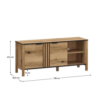 TV stolík Helio 2D v prevedení dub evoke je ideálnym riešením pre moderné interiéry, ktoré hľadajú funkčnosť a štýl. Tento elegantný kus nábytku od značky KONDELA ponúka praktické úložné priestory a estetický vzhľad, ktorý sa hodí do každej obývačky.
