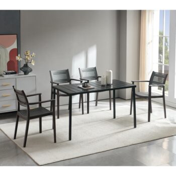 KONDELA Herta záhradná stolička hnedá / sivá – Obrázok 5