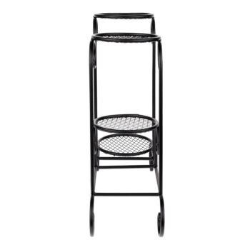 KONDELA Hlakon kovový stojan na kvety čierna – Obrázok 2