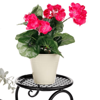 KONDELA Hlakon kovový stojan na kvety čierna – Obrázok 8