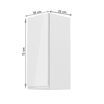 Horná skrinka AURORA G30 L umožňuje vyskladať si kuchyňu podľa vlastných predstáv. Rozmery skrinky sú (ŠxHxV): 30x32x72 cm. Skrinka je s dvierkami. Vo vnútri nájdete jednu policu. Dvierka sú bez úchytky a otvárajú sa do ľavej strany. Je vyrobená z kvalitnej MDF (drevovláknitá doska) a korpus…