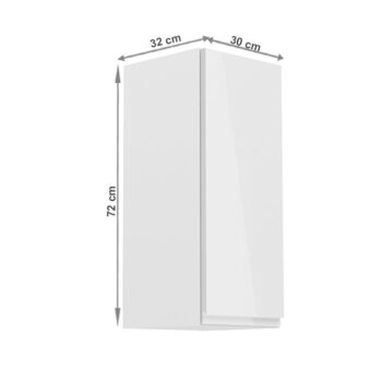 Horná skrinka AURORA G30 P umožňuje vyskladať si kuchyňu podľa vlastných predstáv. Rozmery skrinky sú (ŠxHxV): 30x32x72 cm. Skrinka je s dvierkami. Vo vnútri nájdete jednu policu. Dvierka sú bez úchytky a otvárajú sa do pravej strany. Je vyrobená z kvalitnej MDF (drevovláknitá doska) a korpus…