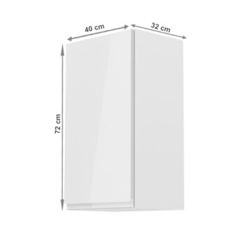 Horná skrinka AURORA G40 L umožňuje vyskladať si kuchyňu podľa vlastných predstáv. Rozmery skrinky sú (ŠxHxV): 40x32x72 cm. Skrinka je s dvierkami. Vo vnútri nájdete jednu policu. Dvierka sú bez úchytky a otvárajú sa do ľavej strany. Je vyrobená z kvalitnej MDF (drevovláknitá doska) a korpus…