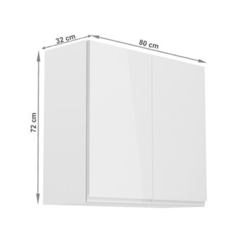Horná skrinka AURORA G80 umožňuje vyskladať si kuchyňu podľa vlastných predstáv. Rozmery skrinky sú (ŠxHxV): 80x32x72 cm. Skrinka je s dvierkami. Dvierka sú bez úchytky. Vo vnútri nájdete jednu policu. Je vyrobená z kvalitnej MDF (drevovláknitá doska) a korpusu z laminovanej DTD…