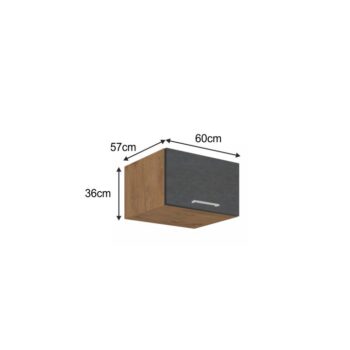 S hornou skrinkou VEGA 60 NAGU-36 1F si vyskladáte kuchyňu vašich snov. Rozmery skrinky sú (ŠxHxV): 60x57x36 cm. Moderný vzhľad zaručuje farebná kombinácia sivá matná a dub lancelot. Vyrobená je z laminovanej DTD (drevotriesková doska). Disponuje dvierkami, s ktorými je jednoduchá manipulácia aj…