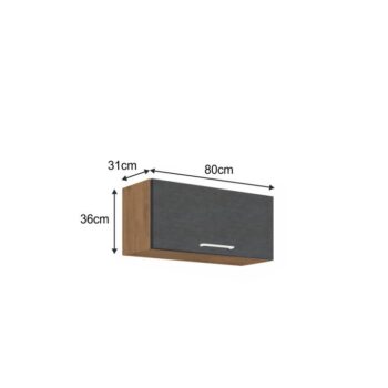 S hornou skrinkou VEGA 80 GU-36 1F si vyskladáte kuchyňu vašich snov. Rozmery skrinky sú (ŠxHxV): 80x31x36 cm. Moderný vzhľad zaručuje farebná kombinácia sivá matná a dub lancelot. Vyrobená je z laminovanej DTD (drevotriesková doska). Disponuje dvierkami, s ktorými je jednoduchá manipulácia aj…