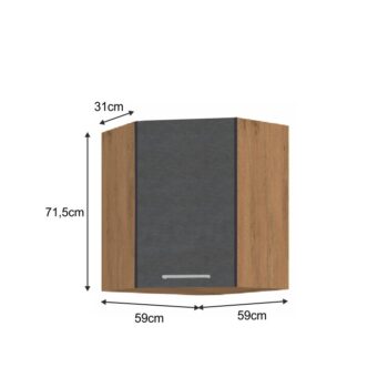 S hornou skrinkou VEGA 58x58 GN-72 1F si vyskladáte kuchyňu vašich snov. Rozmery skrinky sú (ŠxHxV): 59/59x31x71,5 cm. Moderný vzhľad zaručuje farebná kombinácia sivá matná a dub lancelot. Vyrobená je z laminovanej DTD (drevotriesková doska). Disponuje dvierkami, s ktorými je jednoduchá manipulácia…