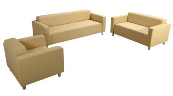 Elegantný trojsedák HUGI v  minimalistickom dizajne je tá správna voľba do moderných interiérov. Komfortné sedenie zabezpečuje vlnovcová pružina vyplnená PUR penou. Eleganciu podčiarkujú pochrómované nožičky.  Sedačka má rozmer v/š/h 70 x 202 x 78 cm, výška sedu 40 cm. Cena je za vzorové prevedenie v ekokoži Madryt 111. V ponuke aj sedačka s možnosťou výberu poťahovej látky. K trojsedáku je možné dokúpiť aj dvojsedák či kreslo.