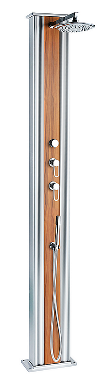 Hanscraft Solárna sprcha DADA PIU s ručnou sprchou (imitácia dreva/inox)
