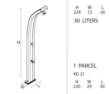 Hanscraft Solárna sprcha SPRING  s oplachem nohou (antracit