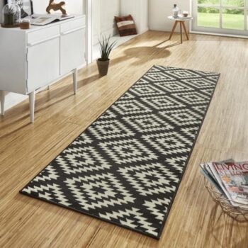 Hanse Home, Behúň Basic 102824, 80x200, čiernobiela, chodba / predsieň