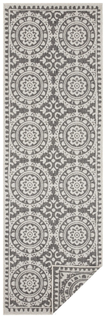 Hanse Home, Behúň Twin Supreme 104128 Grey / Cream – na von aj na doma, 80x350, šedá, chodba / predsieň