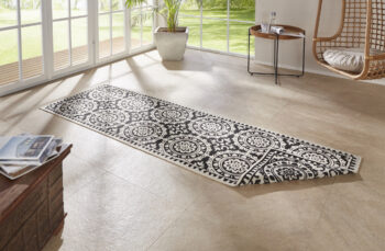 Hanse Home, Behúň Twin Supreme 104129 Black / Cream – na von aj na doma, 80x350, čiernobiela, chodba / predsieň