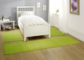 Hanse Home, Kobercová sada Nasty 101149 Grün, 3 diely: 70x140 cm (2x), 70x240 cm (1x), zelená, obývacia izba