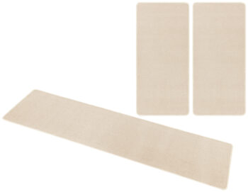 Hanse Home, Kobercová sada Nasty 101152 Creme, 3 diely: 70x140 cm (2x), 70x240 cm (1x), béžová, biela, spálňa
