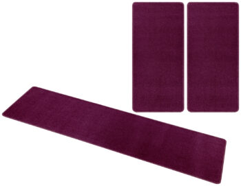 Hanse Home, Kobercová sada Nasty 102368 Blackberry, 3 diely: 70x140 cm (2x), 70x240 cm (1x), fialová, spálňa