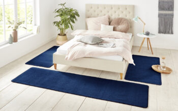 Hanse Home, Kobercová sada Nasty 104447 darkblue, 3 diely: 70x140 cm (2x), 70x240 cm (1x), modrá, obývacia izba