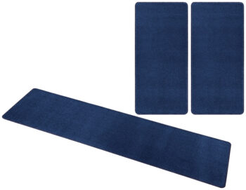 Hanse Home, Kobercová sada Nasty 104447 darkblue, 3 diely: 70x140 cm (2x), 70x240 cm (1x), modrá, obývacia izba