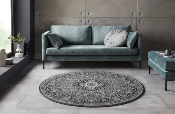 Hanse Home, Kruhový koberec Mirkan 104436 Dark-grey, 160x160 (priemer) kruh, šedá, chodba / predsieň