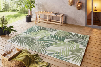 Hanse Home, Kusový koberec Beach 103843 Green / Cream – na von aj na doma, 200x290, zelená, chodba / predsieň