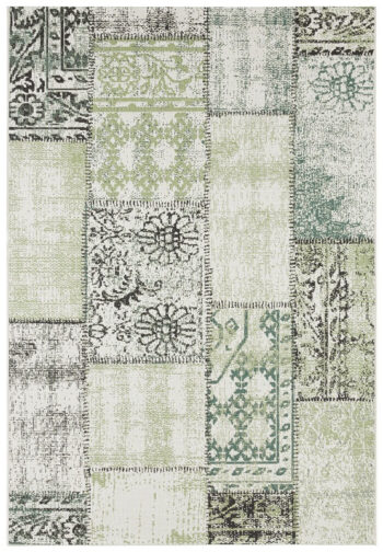 Hanse Home, Kusový koberec Beach 103846 Green / Cream / Black – na von aj na doma, 160x230, zelená, chodba / predsieň