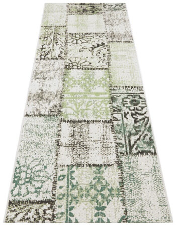 Hanse Home, Kusový koberec Beach 103846 Green / Cream / Black – na von aj na doma, 160x230, zelená, chodba / predsieň