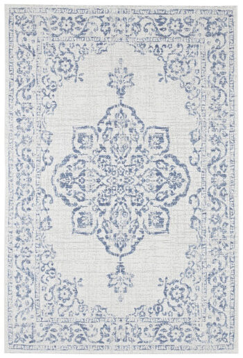 Hanse Home, Kusový koberec Beach 103853 Cream / Blue – na von aj na doma, 240x340, modrá, chodba / predsieň