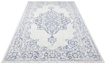 Hanse Home, Kusový koberec Beach 103853 Cream / Blue – na von aj na doma, 240x340, modrá, chodba / predsieň