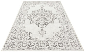 Hanse Home, Kusový koberec Beach 103855 Cream / Grey / Anthracite – na von aj na doma, 240x340, béžová, biela, chodba / predsieň