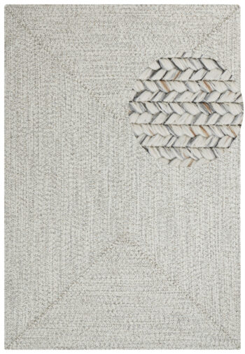 Hanse Home, Kusový koberec Braided 105553 Light Melange – na von aj na doma, 80x200, biela, chodba / predsieň