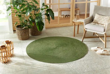 Hanse Home, Kusový koberec Braided 105554 Green kruh – na von aj na doma, 200x200 (priemer) kruh, zelená, chodba / predsieň