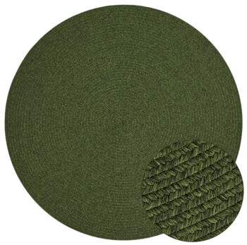 Hanse Home, Kusový koberec Braided 105554 Green kruh – na von aj na doma, 200x200 (priemer) kruh, zelená, chodba / predsieň