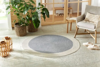 Hanse Home, Kusový koberec Braided 105555 Grey Creme kruh – na von aj na doma, 150x150 (priemer) kruh, šedá, chodba / predsieň