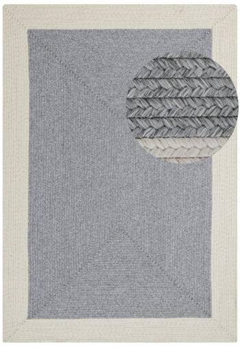 Hanse Home, Kusový koberec Braided 105555 Grey Creme – na von aj na doma, 120x170, šedá, chodba / predsieň