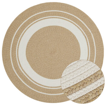 Hanse Home, Kusový koberec Braided 105556 Creme Beige kruh – na von aj na doma, 150x150 (priemer) kruh, béžová, chodba / predsieň